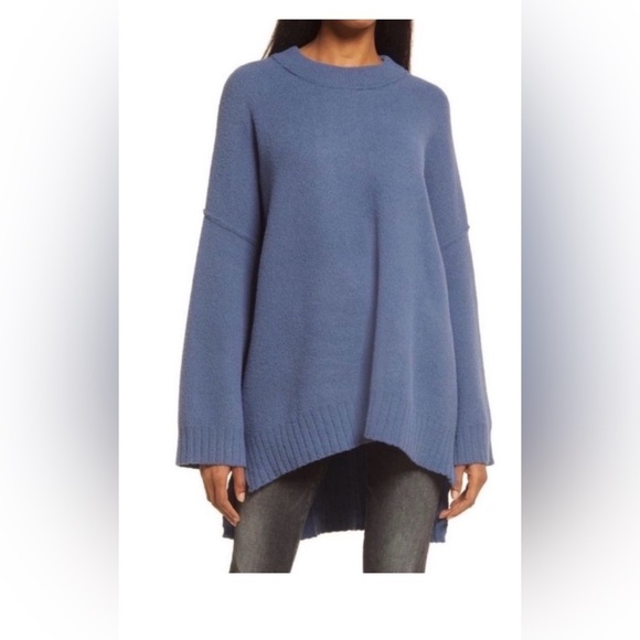 Free People Sweaters - Free People Oversized Knit Sweater Dress in Indigo Blue size Large